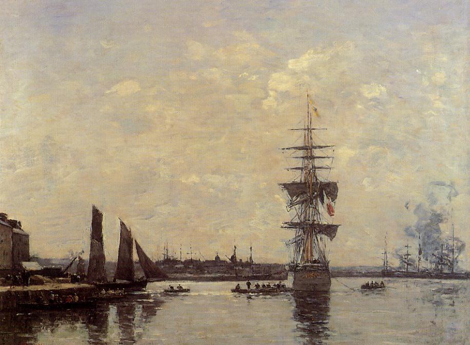 Sailing Boats At Quay — Eugène Louis Boudin