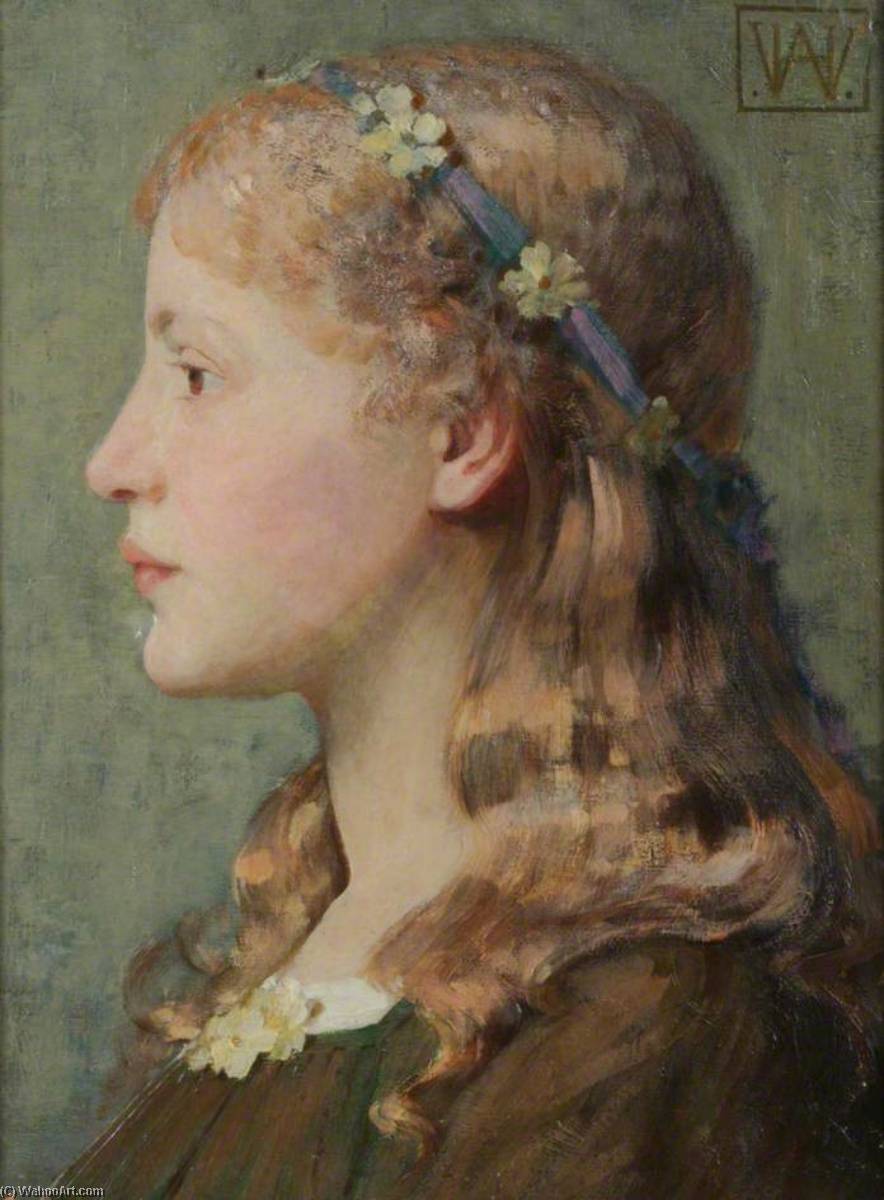 Portrait Of A Girl With Primroses — William Herbert Allen