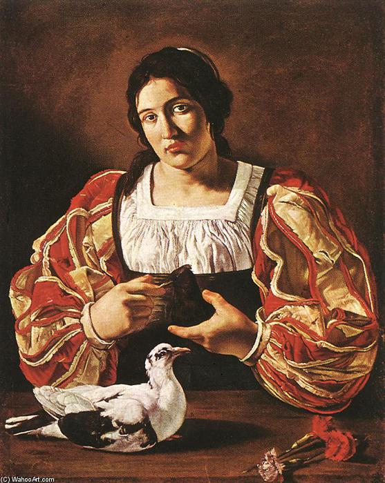 Woman With A Dove — Cecco Del Caravaggio (francesco Buoneri)
