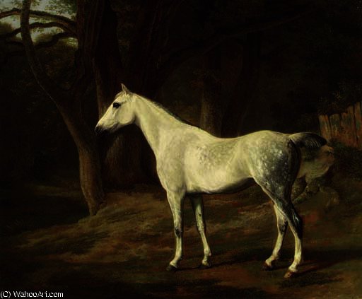 A Grey Hunter In A Wooded Landscape — Жак Лоран Агасе
