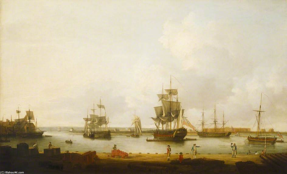 Ships Off The Gun Wharf At Portsmouth — Dominic Serres