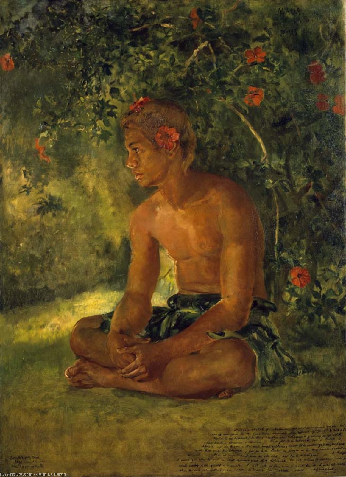 Sketch Of Maua, Apia. One Of Our Boat Crew — John La Farge