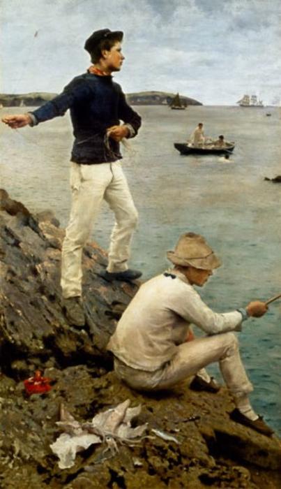 Fisher Boys, Falmouth — Henry Scott Tuke