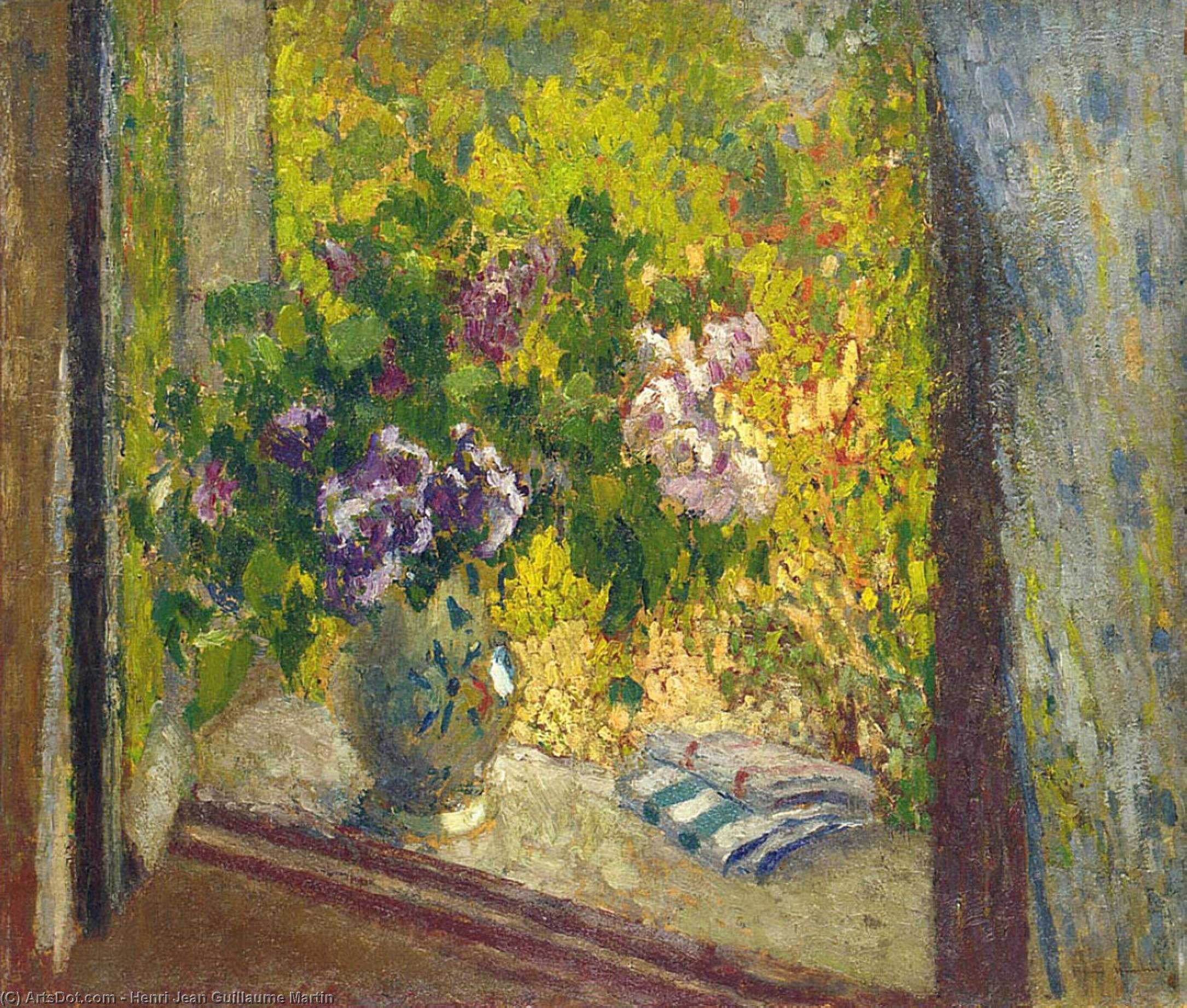 Vase Of Flowers In A Window — Henri Jean Guillaume Martin