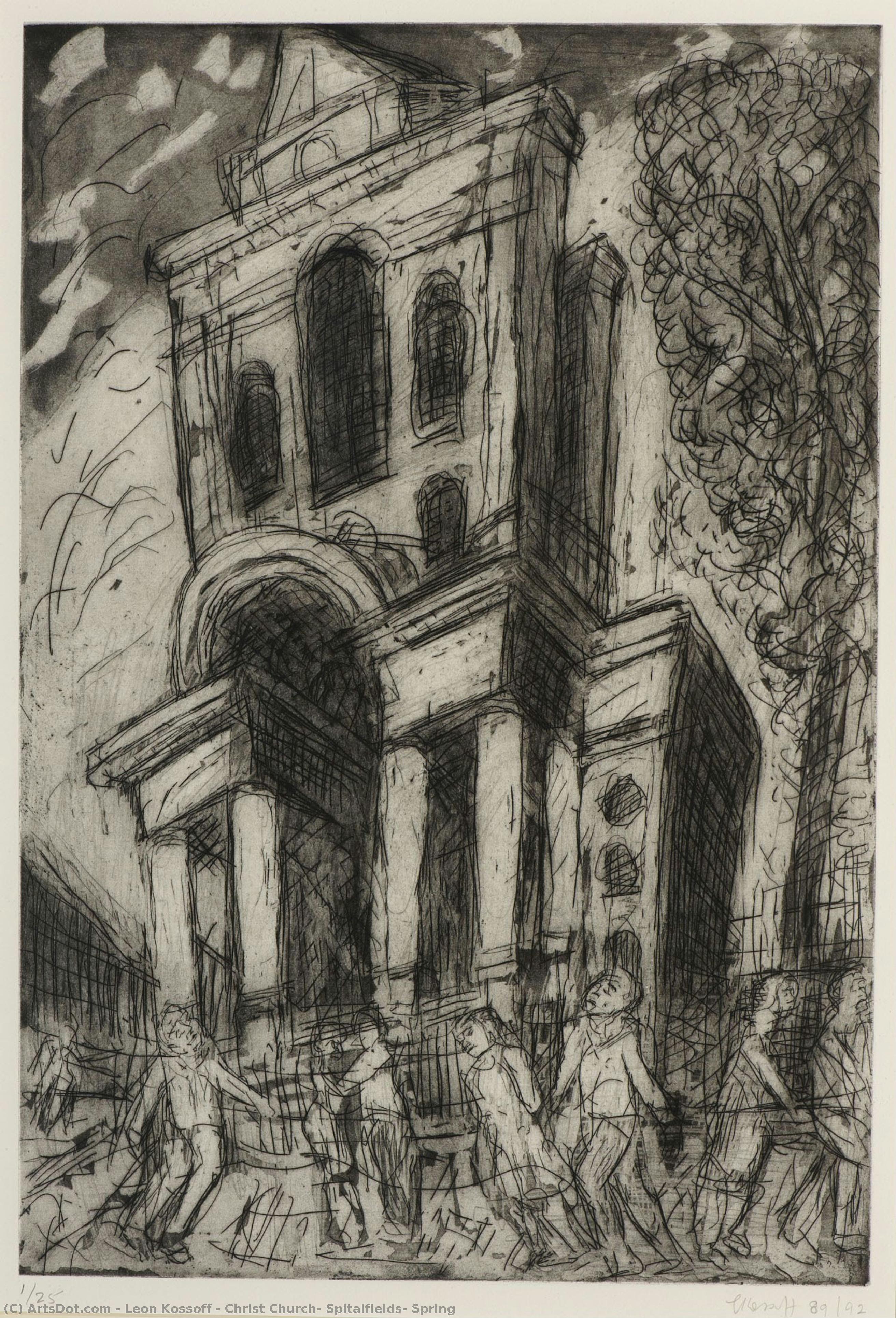 Christ Church, Spitalfields, Spring — Leon Kossoff