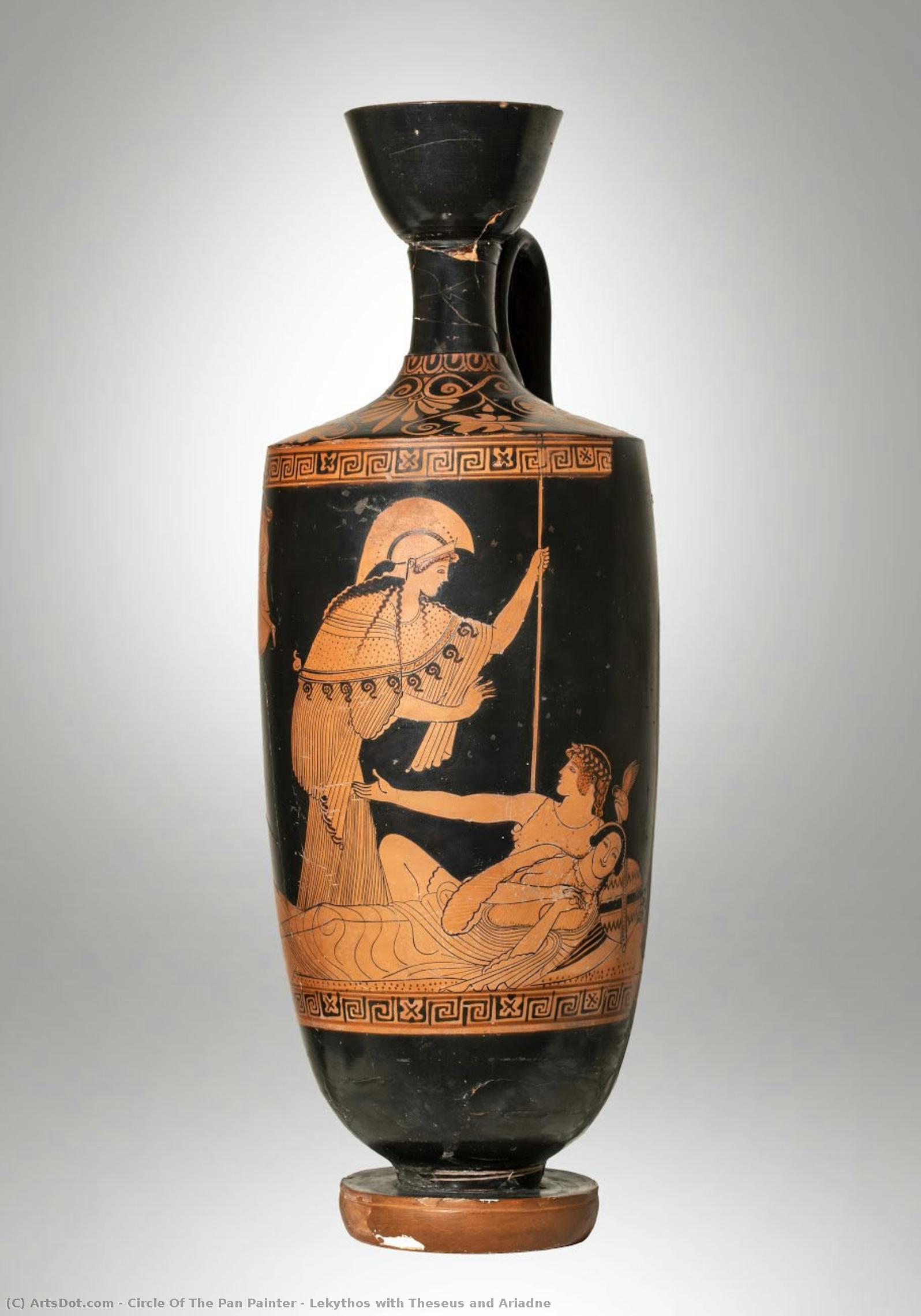 Lekythos With Theseus And Ariadne — Circle Of The Pan Painter