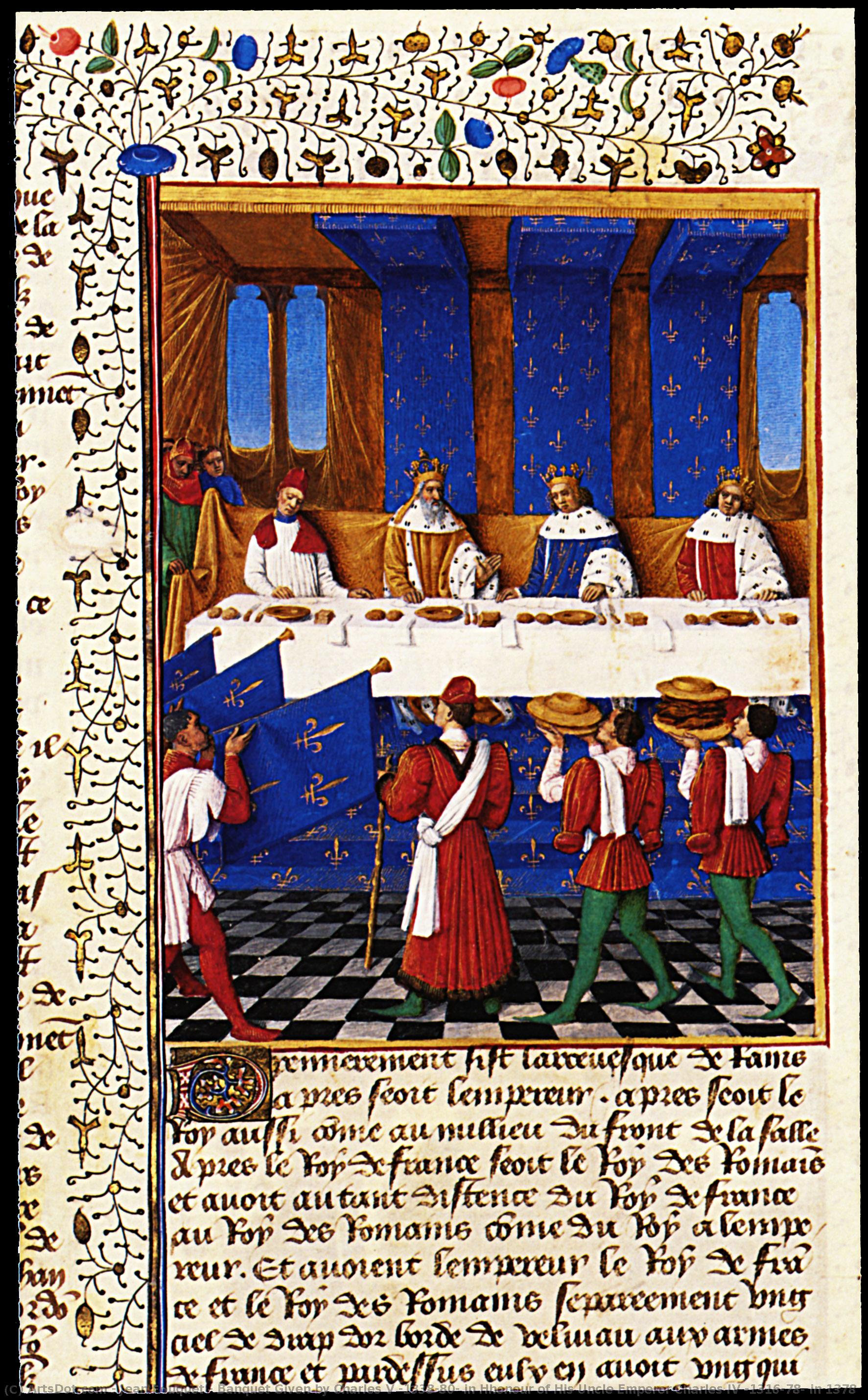Banquet Given By Charles V (1338-80) In Hhonour Of His Uncle Emperor Charles Iv (1316-78) In 1378 — Jean Fouquet