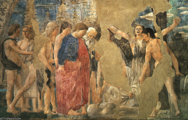 The Death Of Adam, Detail Of Adam's Burial — Piero Della Francesca