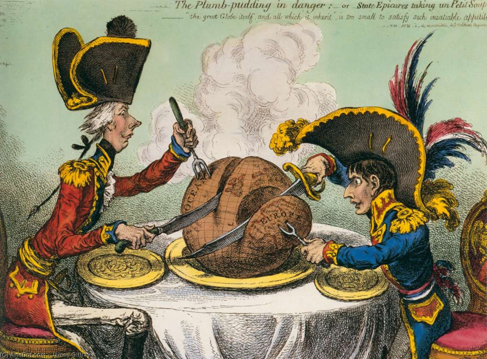 El Pudín De Ciruela En Peligro — James Gillray