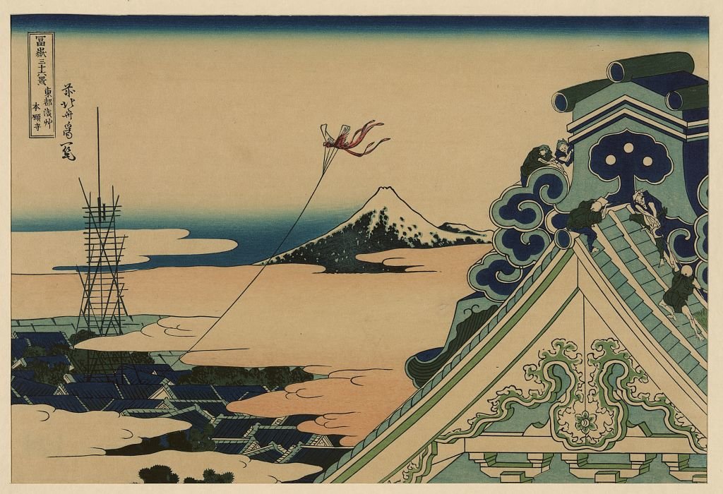 Hongan-ji Temple At Asakusa In The Eastern Capital — Katsushika Hokusai