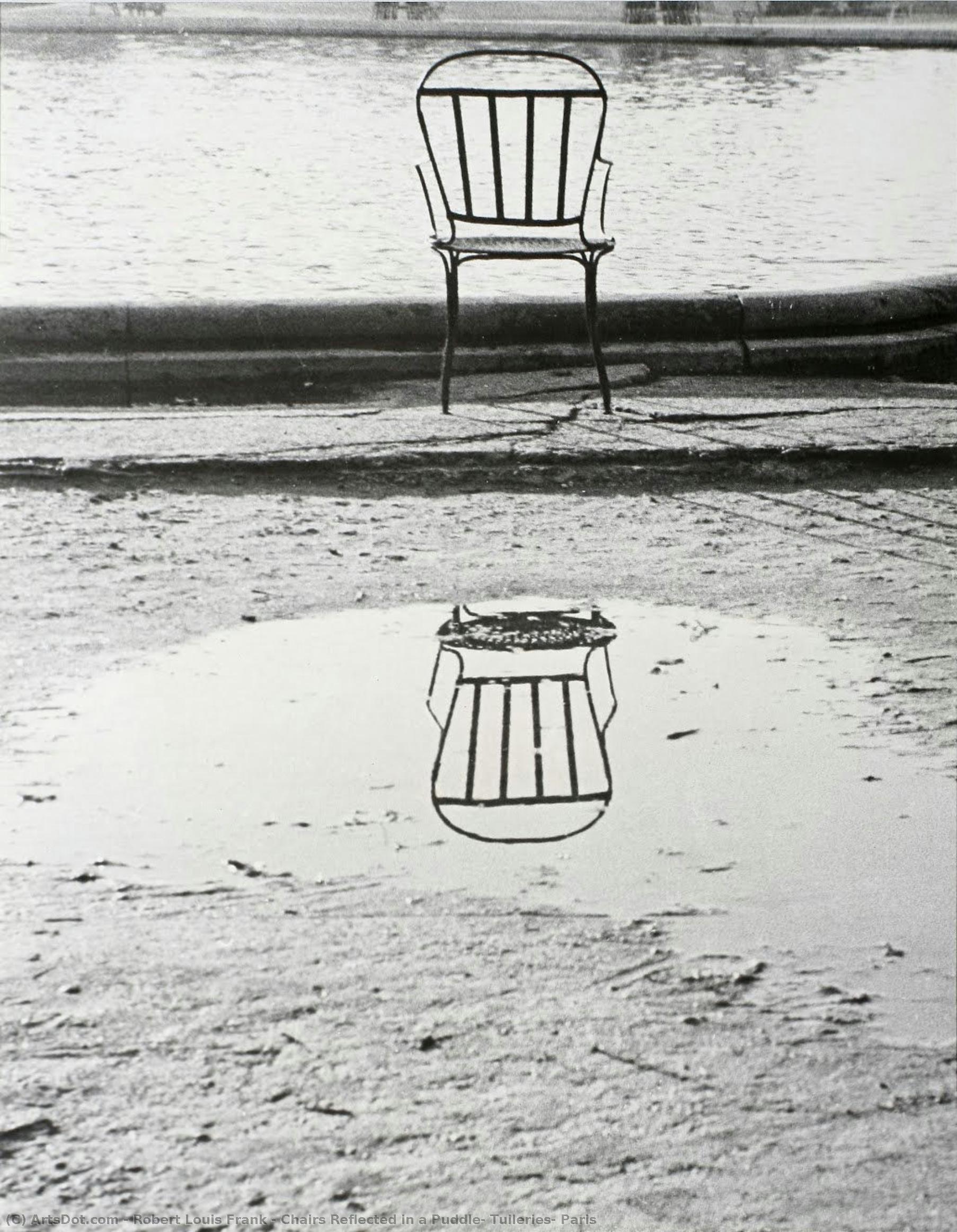 Chairs Reflected In A Puddle, Tuileries, Paris — Robert Louis Frank