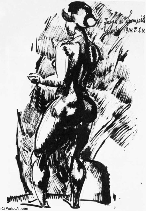 Standing Female Nude — Jozsef Nemes Lamperth