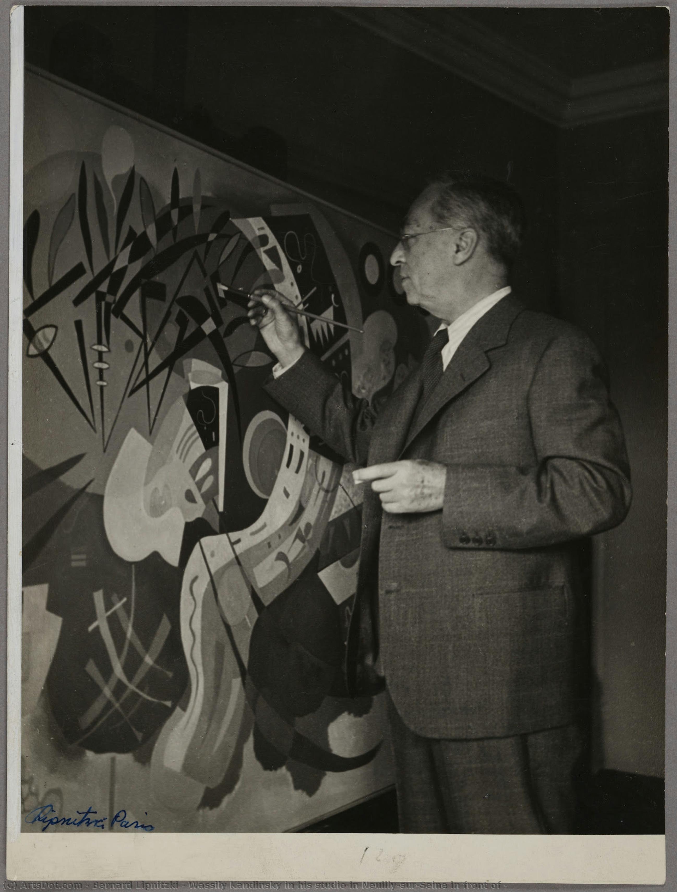 Wassily Kandinsky In His Studio In Neuilly-sur-seine In Front Of — Bernard Lipnitzki