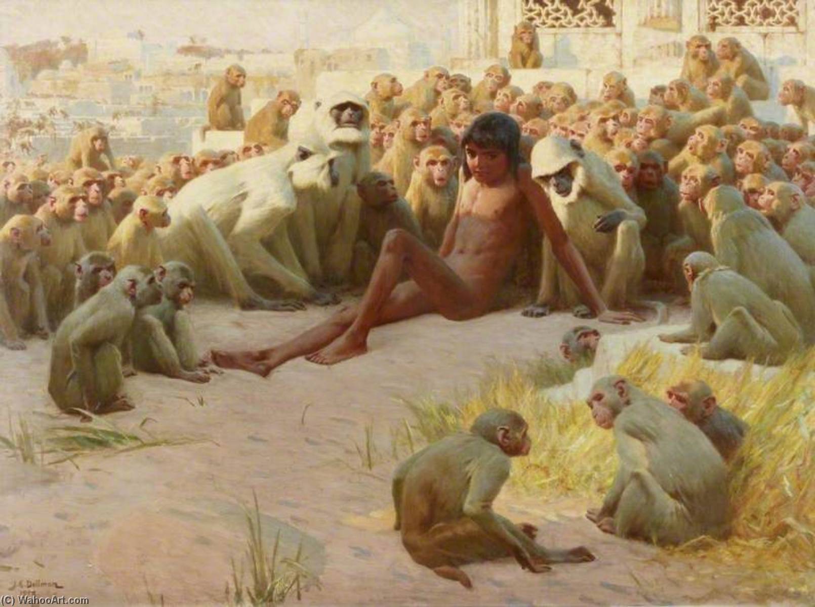 Mowgli Made Leader Of The Bandar Log — John Charles Dollman