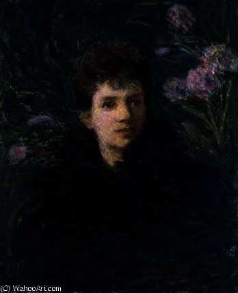 Young Woman With Violets — Fernand Edmond Jean Marie Khnopff
