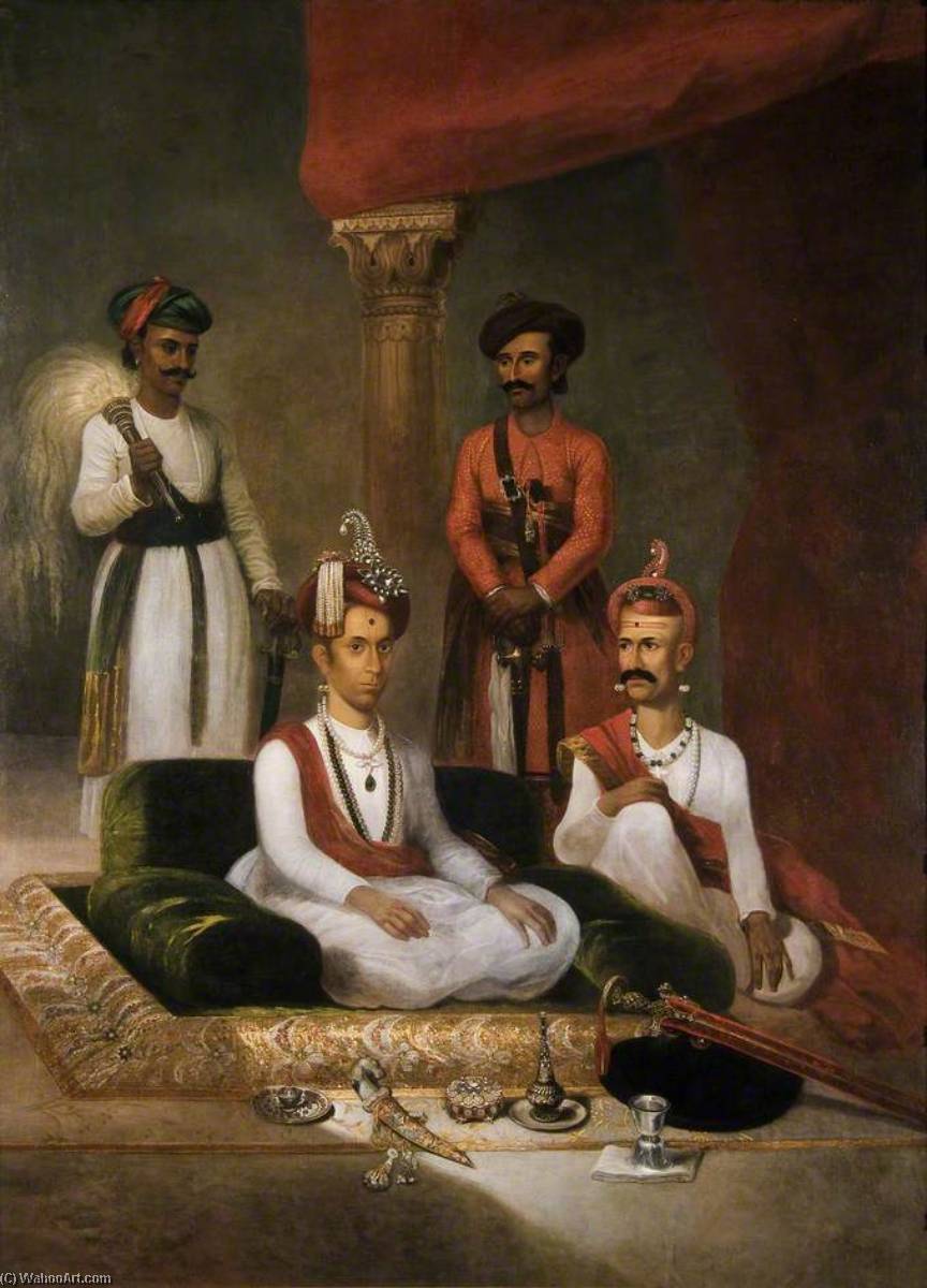 Madhu Rao Narayan, The Maratha Peshwa With Nana Fadnavis And Attendants — James Wales
