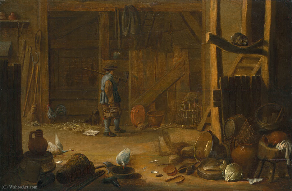 Interior With Poultry And Various Implements Of The Household — Hendrick Maertensz Sorgh