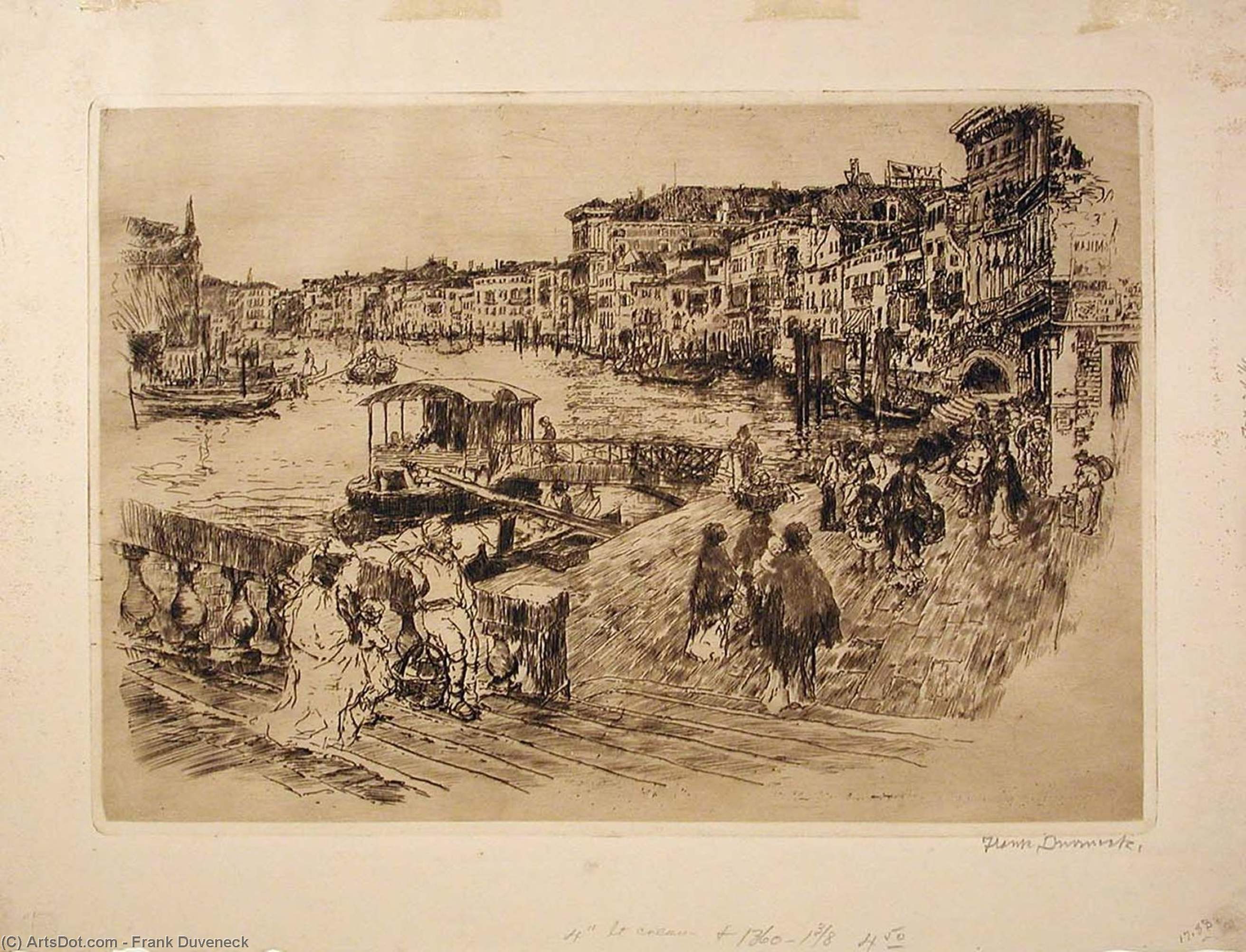 View Of The Grande Canal (riva Del Carbone, Venice) — Frank Duveneck