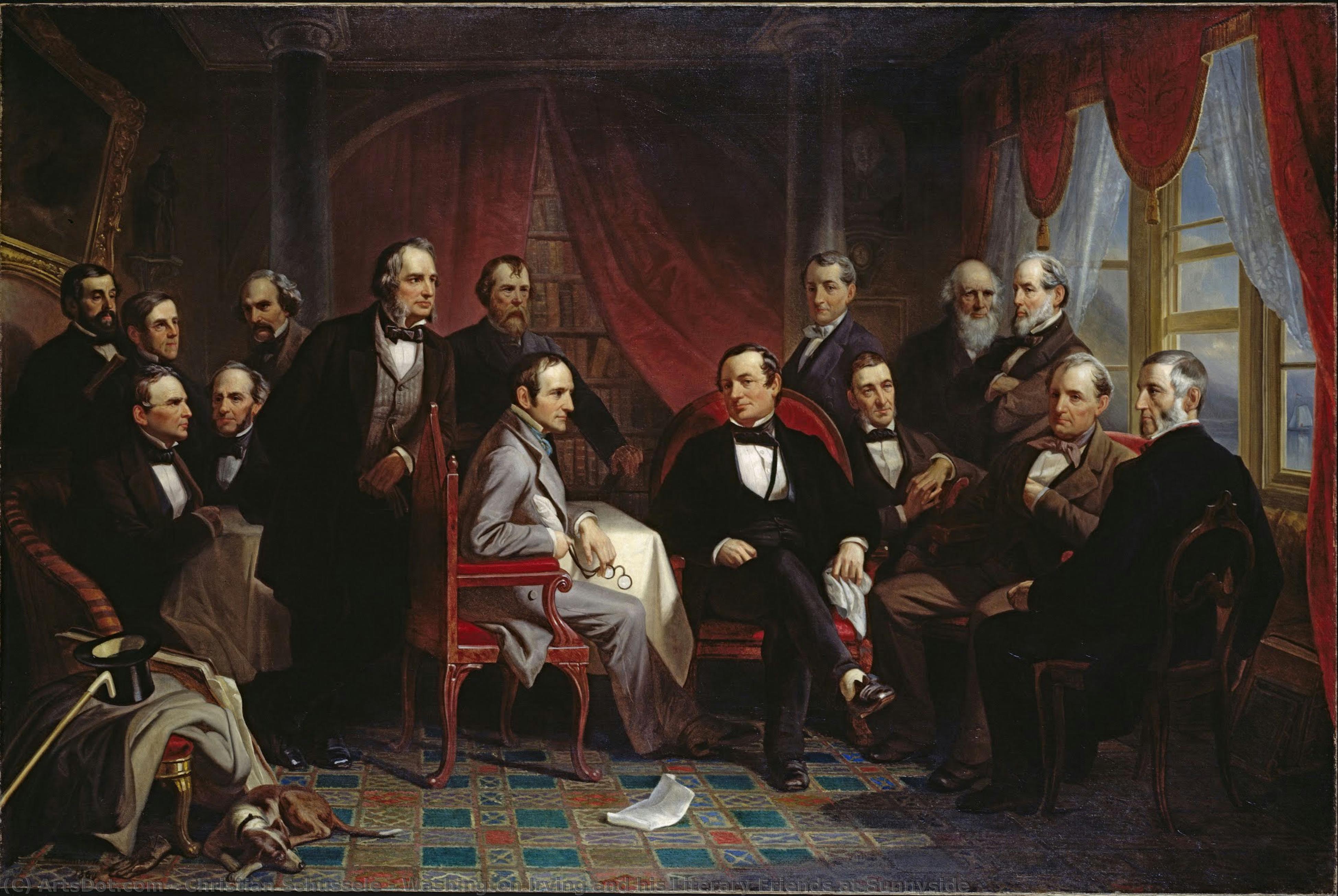 Washington Irving And His Literary Friends At Sunnyside — Christian Schussele