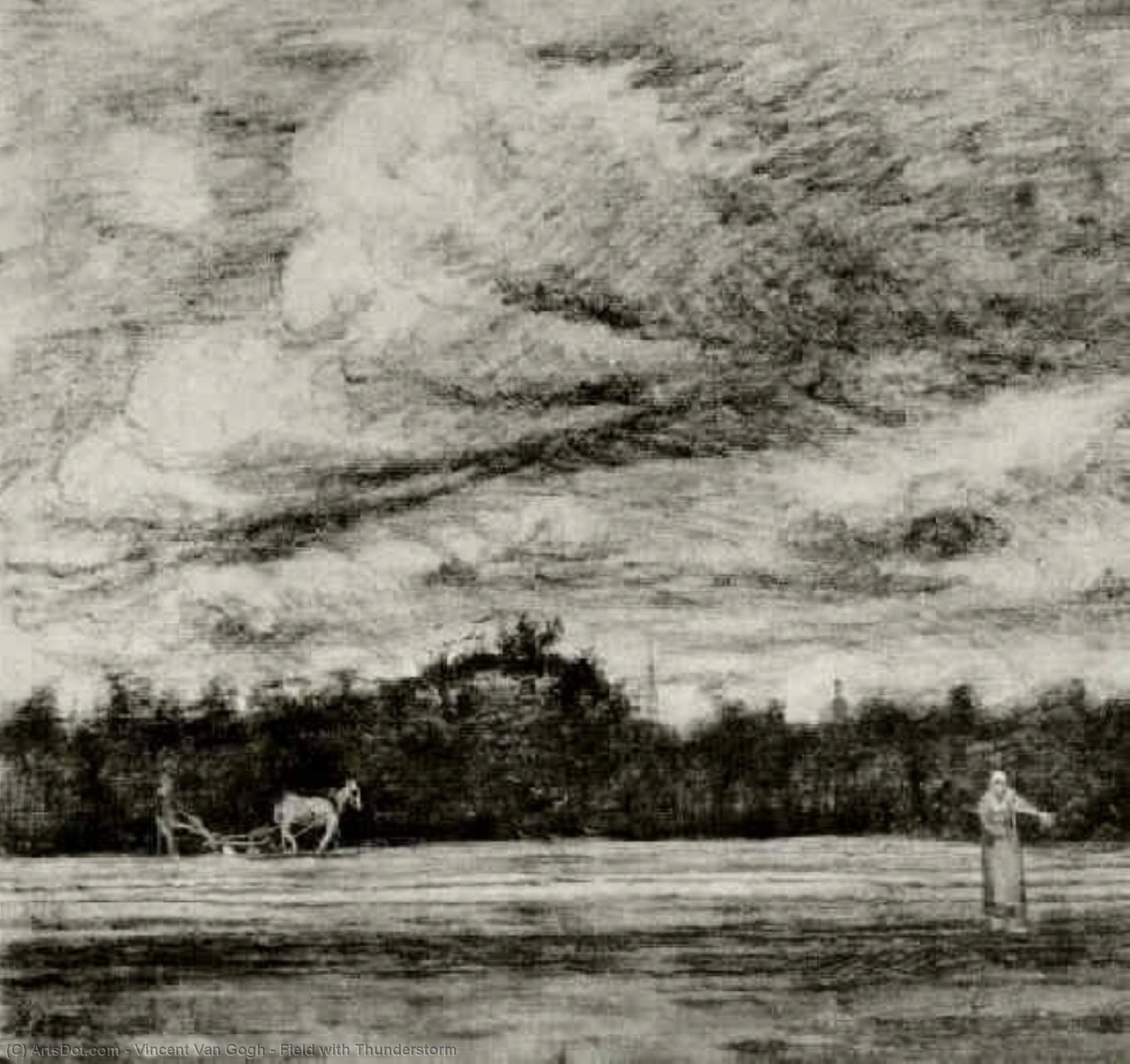 Field With Thunderstorm — Vincent Willem Van Gogh