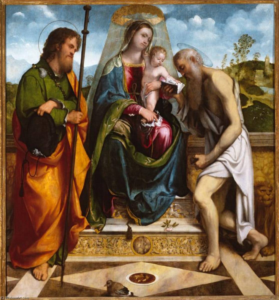 Madonna And Child With Saints James Major And Jerome — Gerolamo Romanino