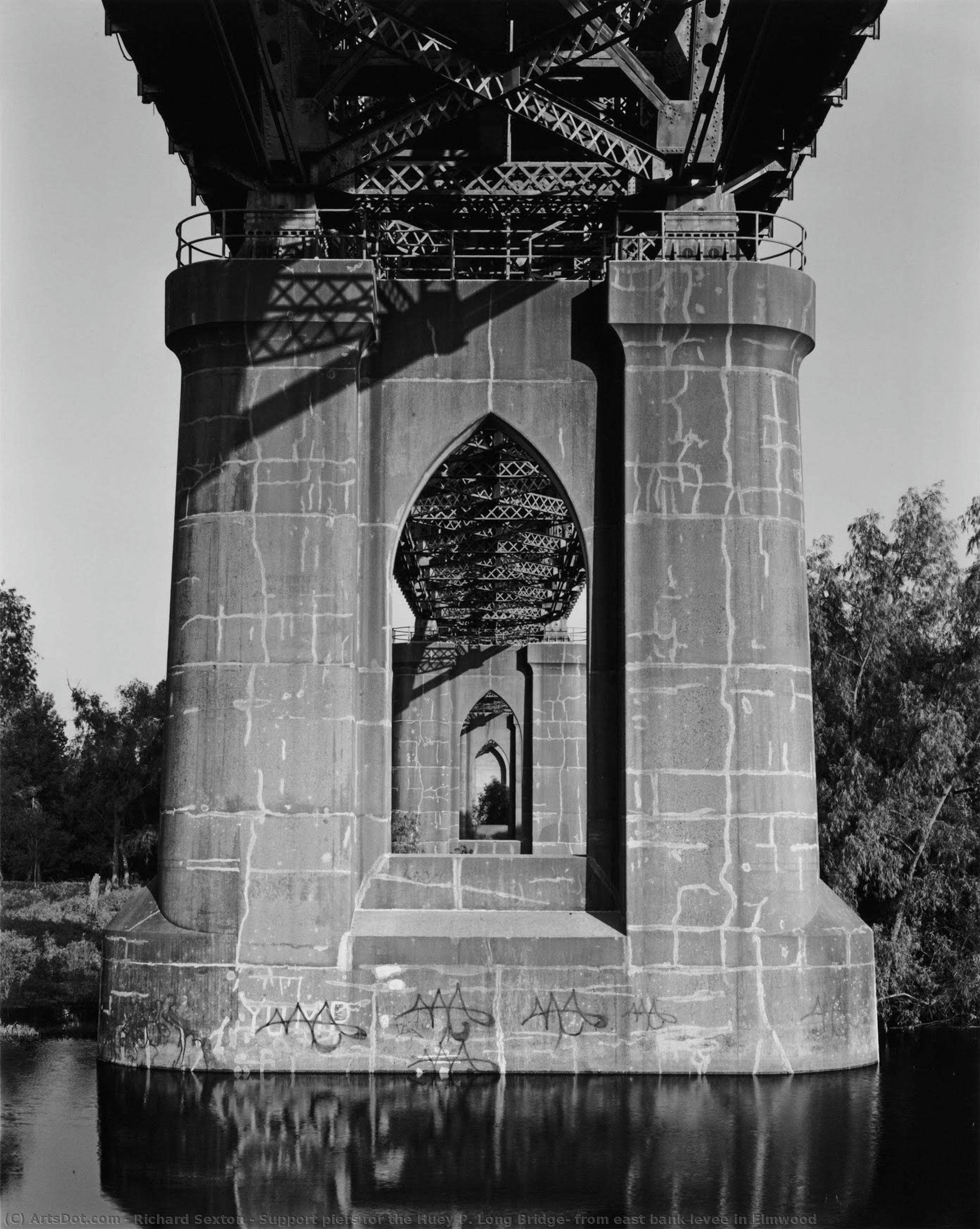Support Piers For The Huey P. Long Bridge; From East Bank Levee In Elmwood — Richard Sexton