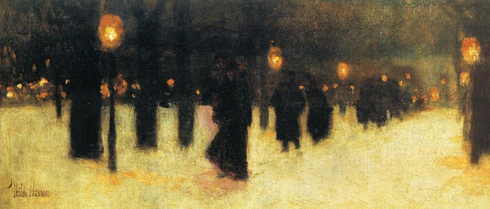 Across The Common On A Winter Evening — フレデリック・チルド・ハッサム