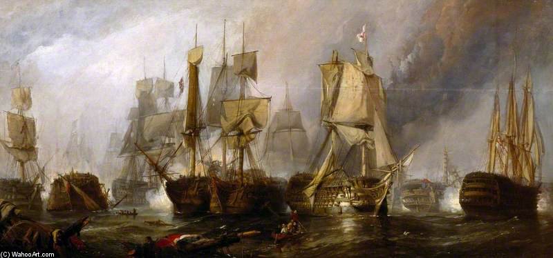 Sketch For 'the Battle Of Trafalgar, And The Victory Of Lord Nelson Over The Combined French And Spanish Fleets — Clarkson Frederick Stanfield