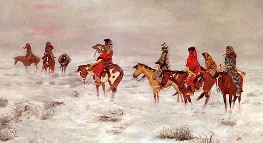 Lost In A Snowstorm We Are Friends, (painting) — Charles Marion Russell