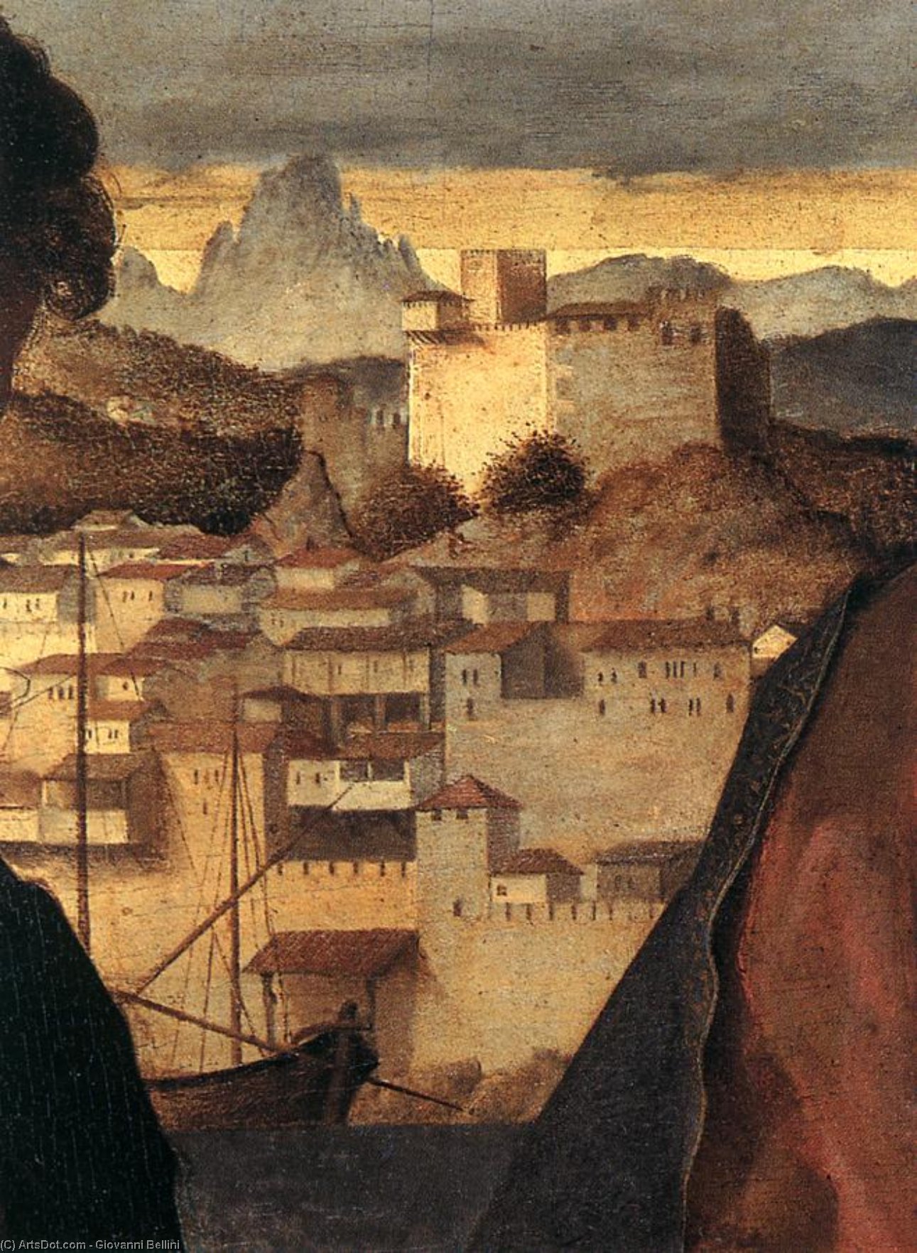 Madonna Mit Kind Mit Dem Heiligen Johannes Dem Täufer Und Einem Heiligen (detail) — Giovanni Bellini (giambellino)