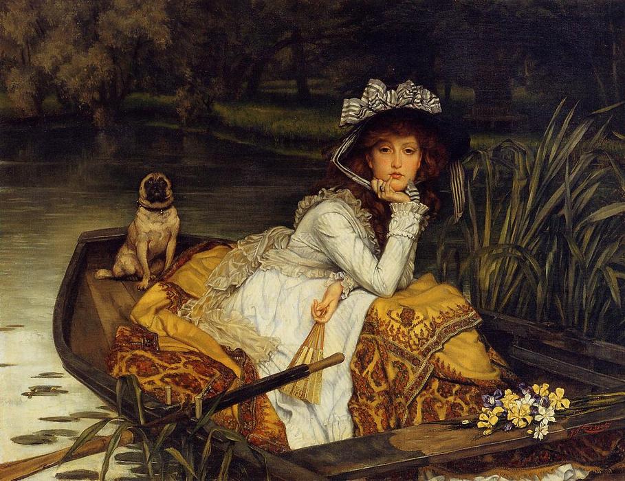 Young Woman In A Boat — Jacques Joseph Tissot