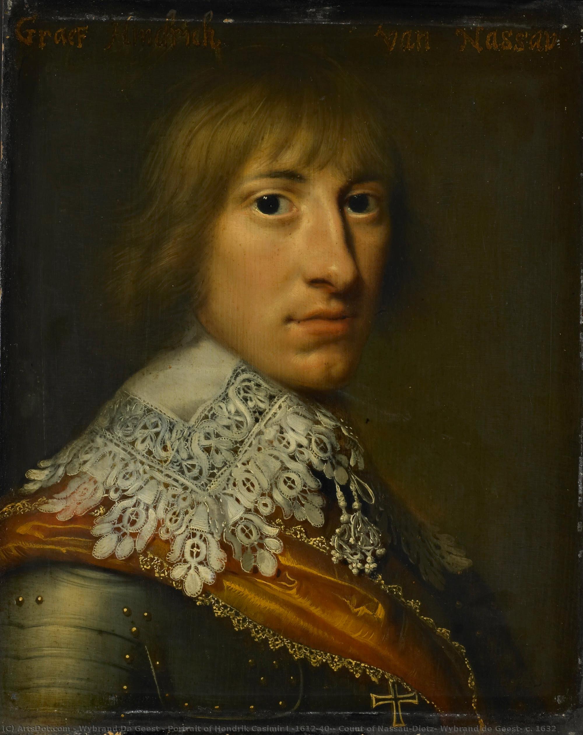 Portrait Of Hendrik Casimir I (1612-40), Count Of Nassau-dietz, Wybrand De Geest, C. 1632 — Wybrand Simonsz. De Geest