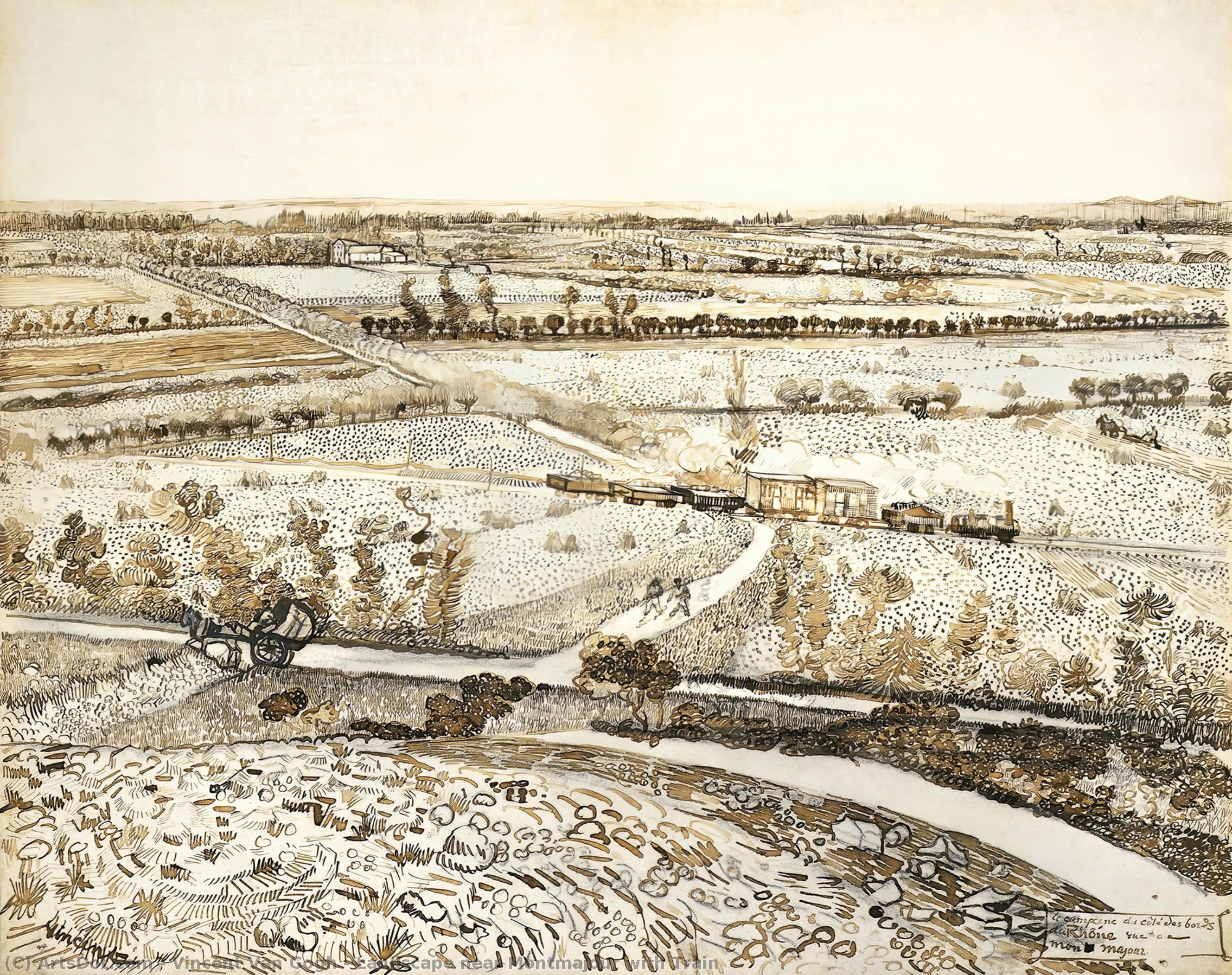 Landscape Near Montmajour With Train — Vincent Willem Van Gogh