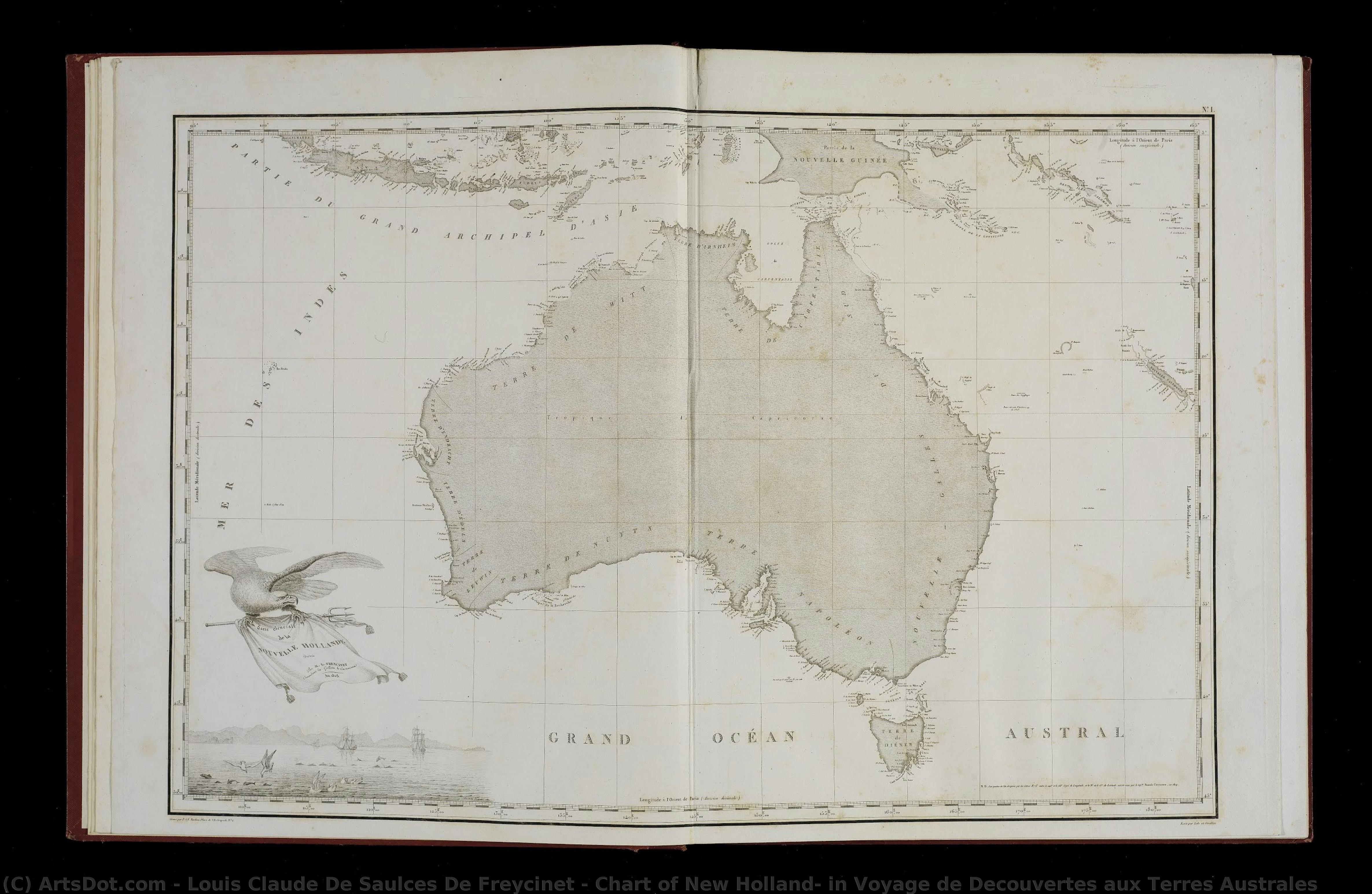Chart Of New Holland, In Voyage De Decouvertes Aux Terres Australes — Louis Claude De Saulces De Freycinet