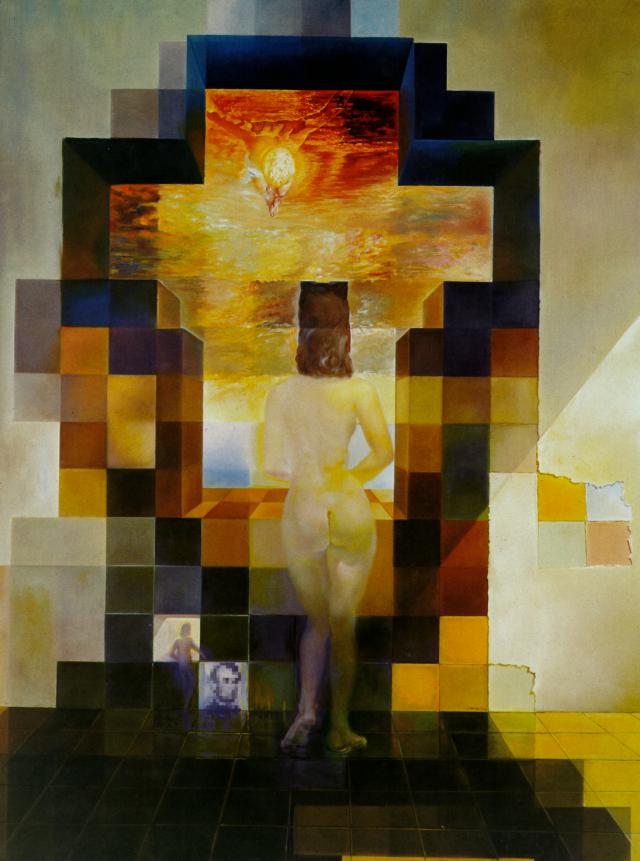 Gala Contemplating The Mediterranean Sea Which At Twenty Meters Becomes The Portrait Of Abraham Lincoln - Homage To Rothko (segunda Versión) — Salvador Dalí