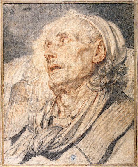 Study For 'the Paralytic'. Head Of An Old Man — Jean-baptiste Greuze