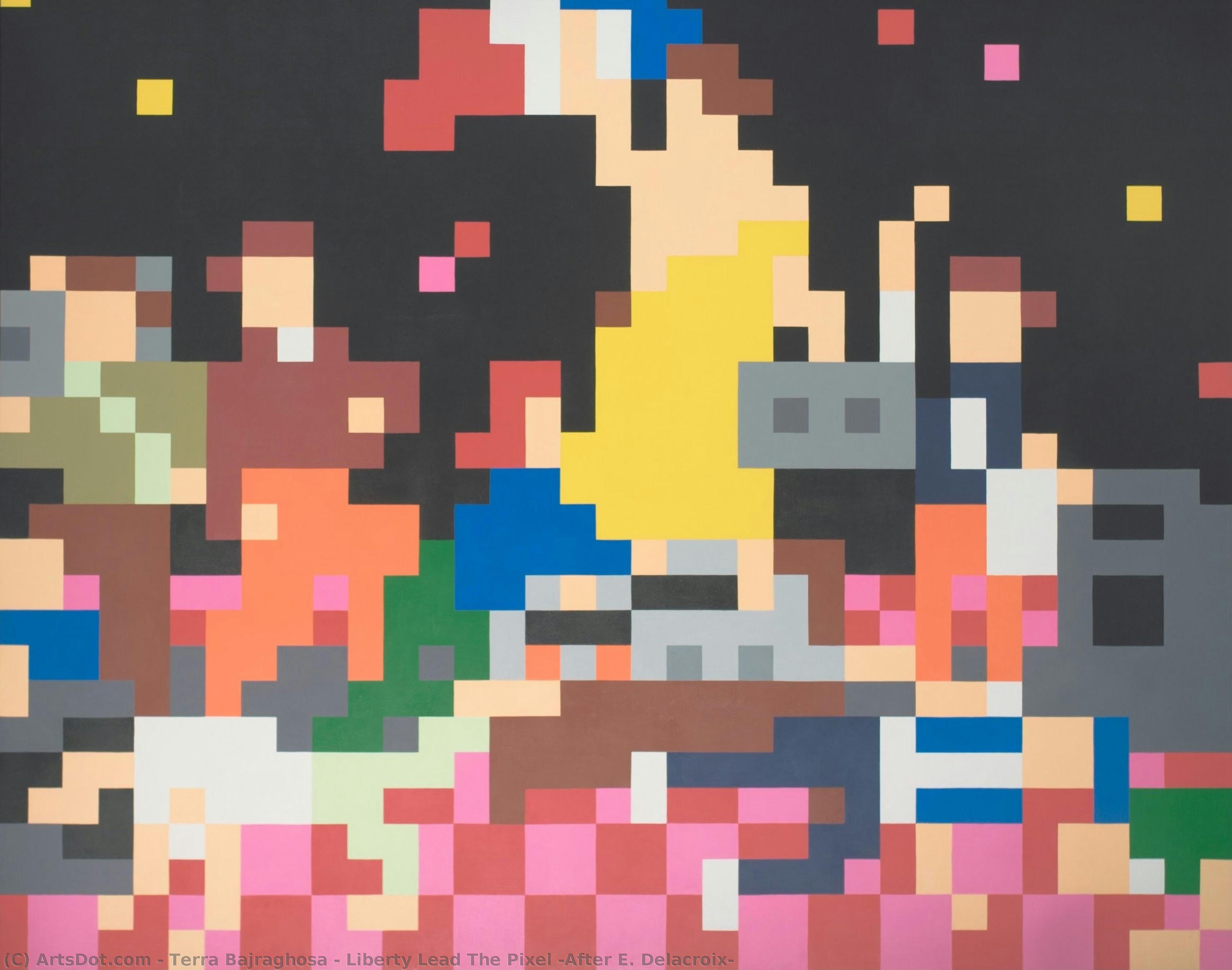 Liberty Lead The Pixel (after E. Delacroix) — Terra Bajraghosa