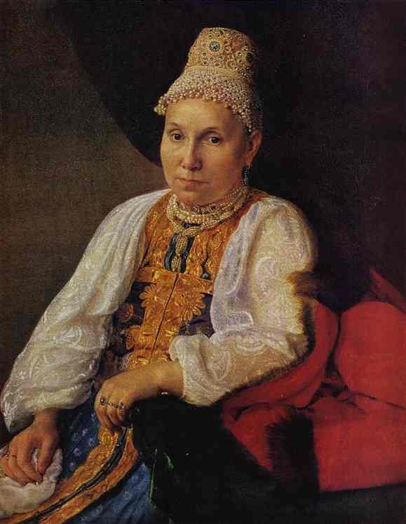 Portrait Of The Merchant's Wife Obraztsova — Alexei Venetsianov