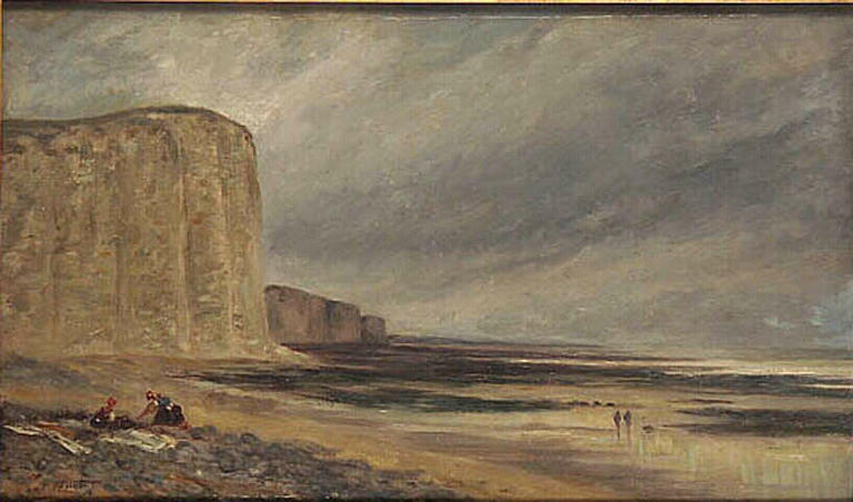 Marine Falaises Au Bord De La Mer — Paul Huet