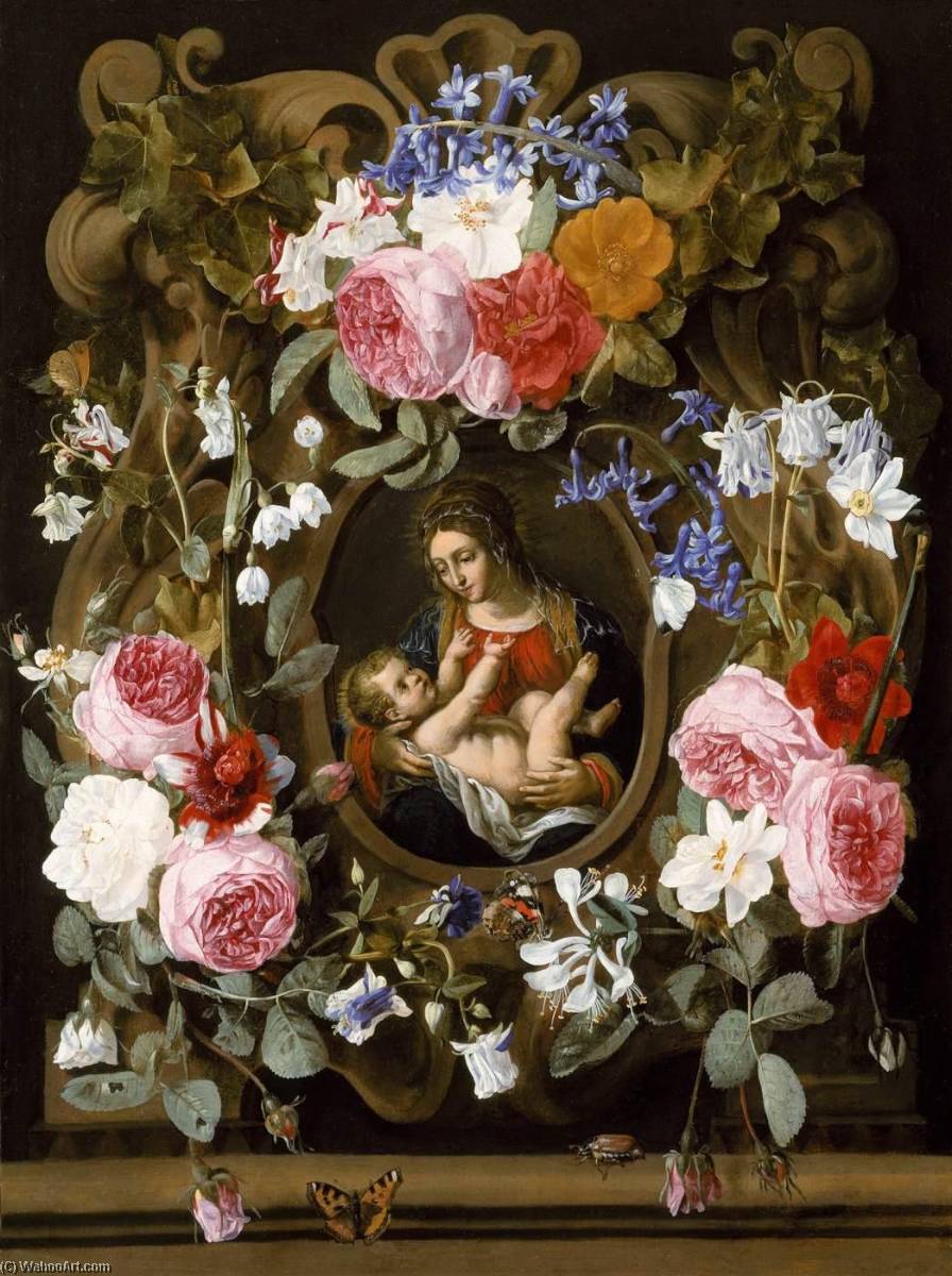 Garland Of Flowers With The Madonna And Child — Christiaen Luyckx
