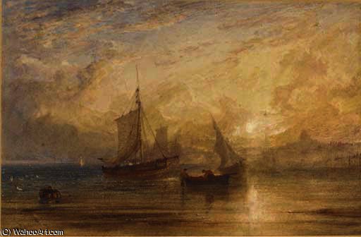 Off Ramsgate At Sunset — Anthony Vandyke Copley Fielding