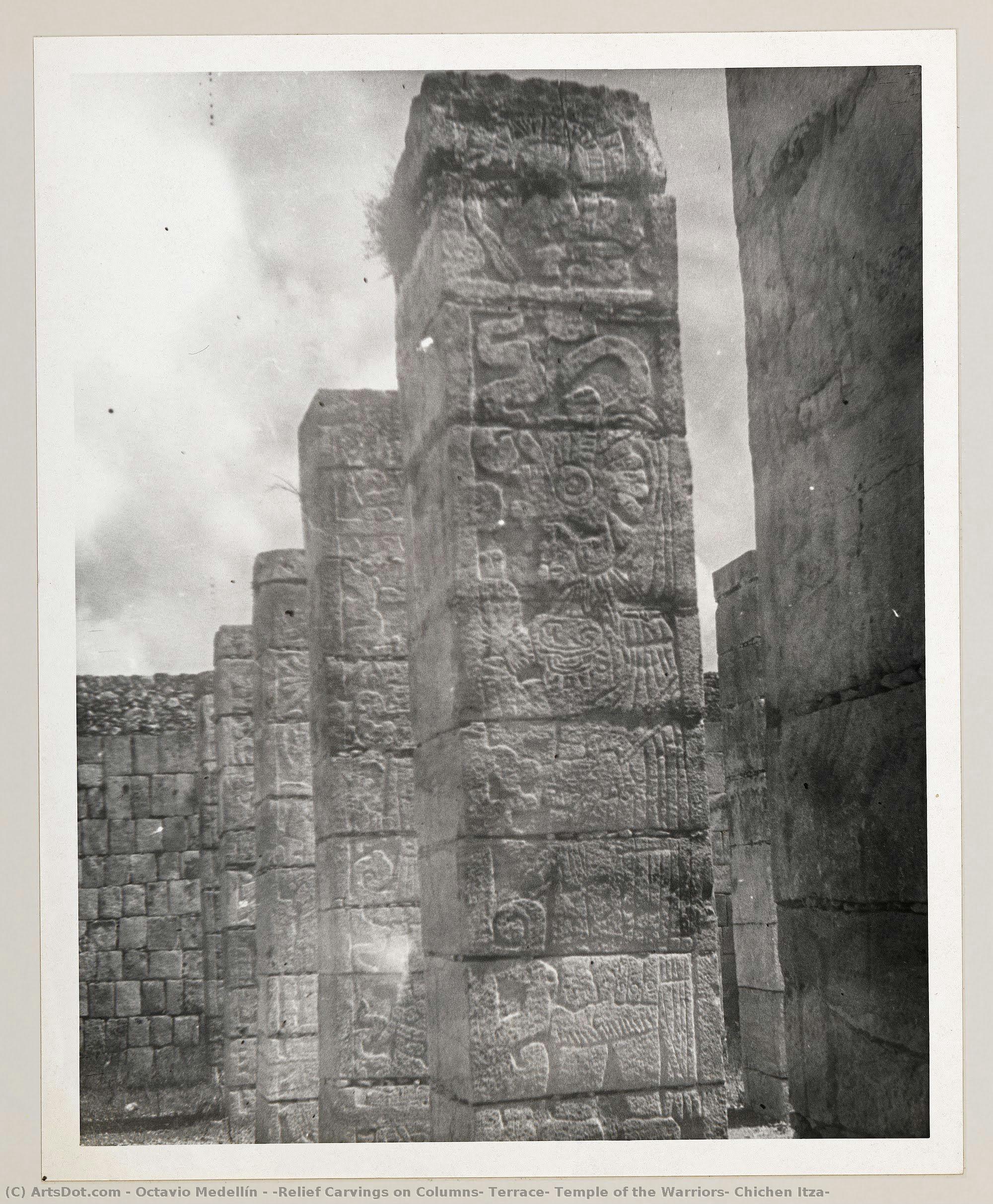 [relief Carvings On Columns, Terrace, Temple Of The Warriors, Chichen Itza] — Octavio Medellín