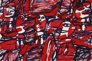 Random Site With 5 Personages From The Sites Aléatoires Series — Jean Philippe Arthur Dubuffet