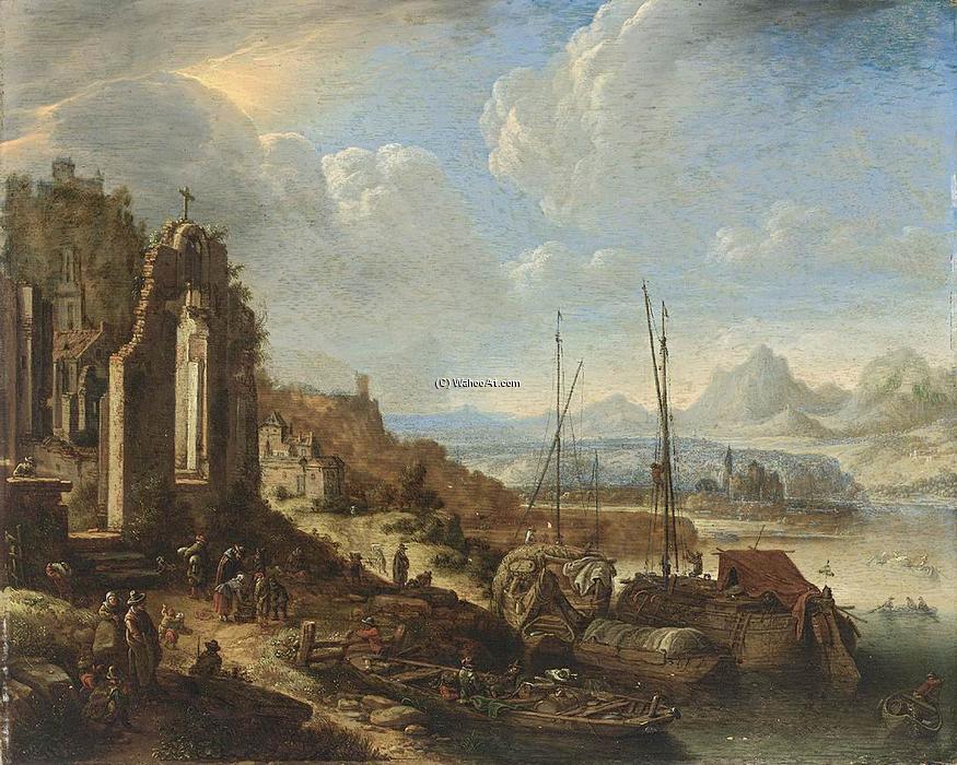 Rhenish River Landscape Capriccio — Herman Saftleven El Joven