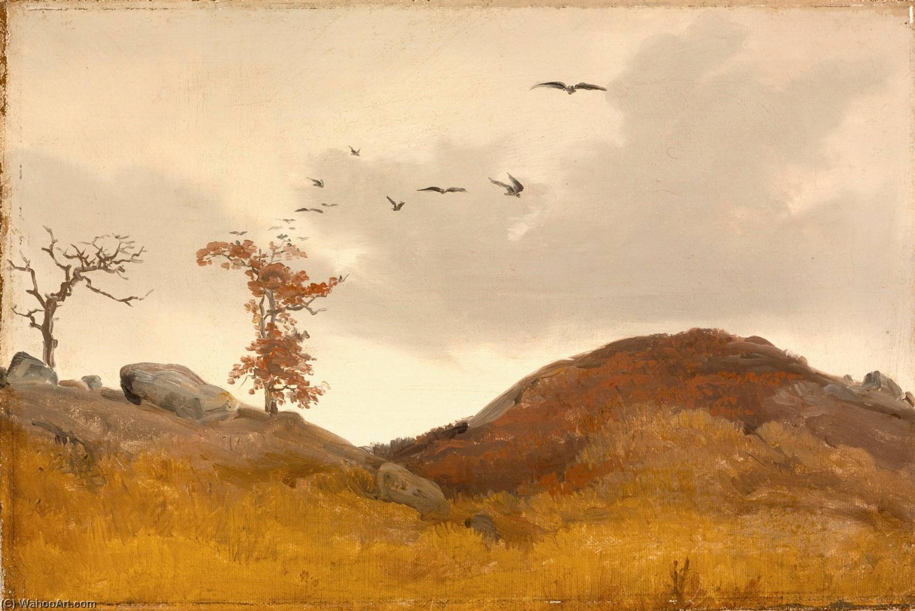 Landscape With Crows — Carl Friedrich Lessing