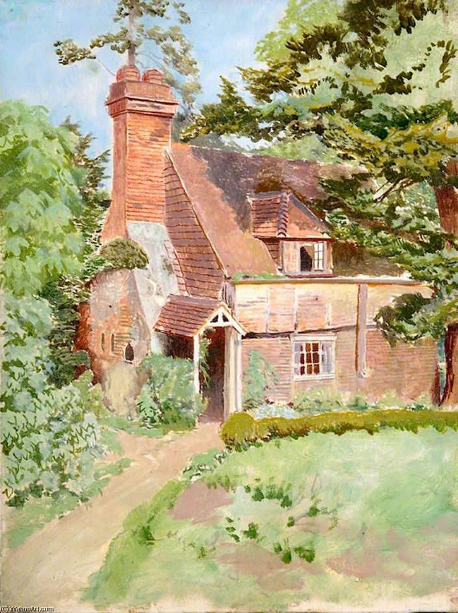 Exterior View Of Unidentified Cottage In East Surrey, With Prominent Chimney And Porch — Ernest C. Christie
