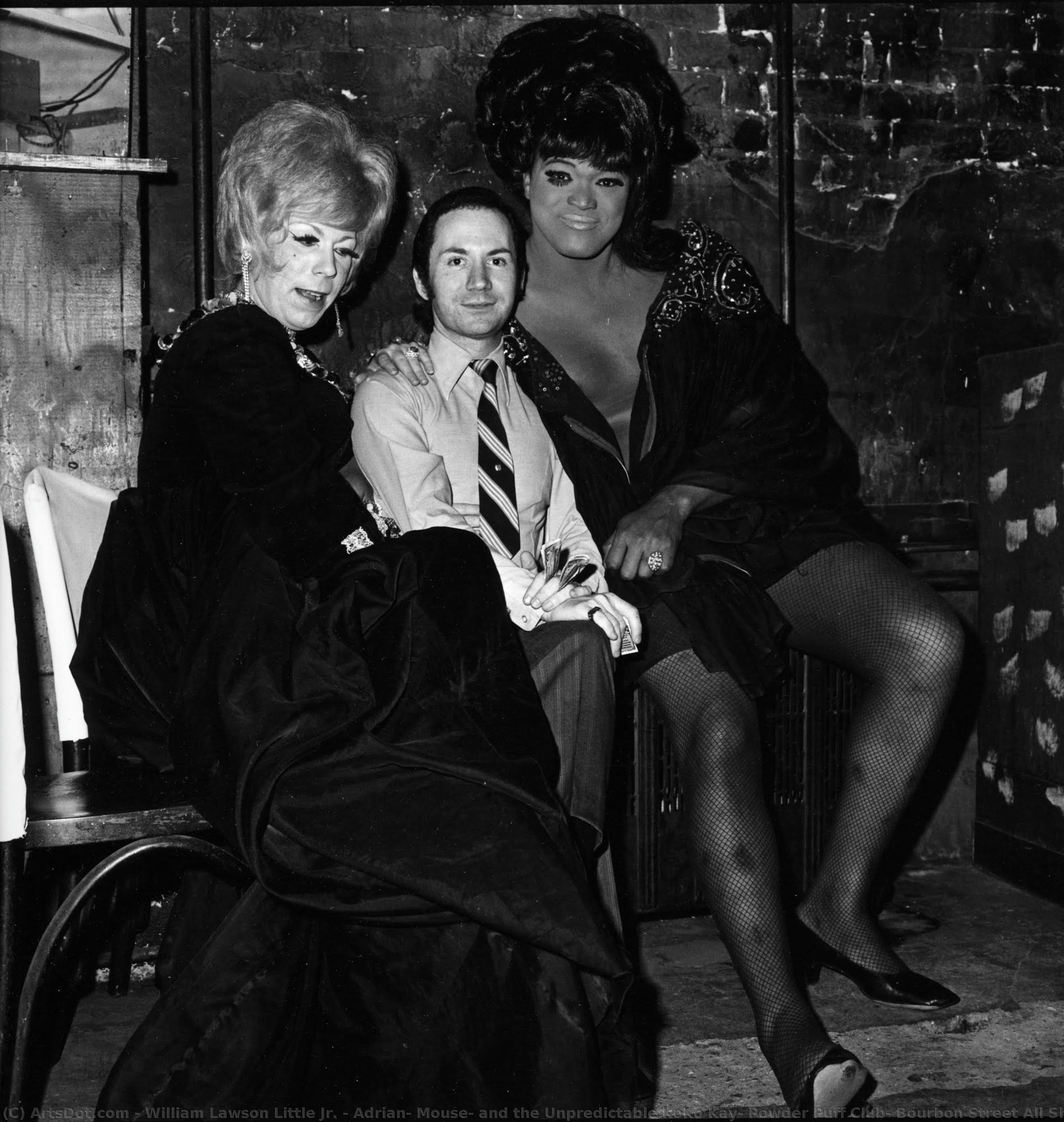 Adrian, Mouse, And The Unpredictable Koko Kay, Powder Puff Club, Bourbon Street All Shemale Review, New Orleans, La — William Lawson Little Jr.