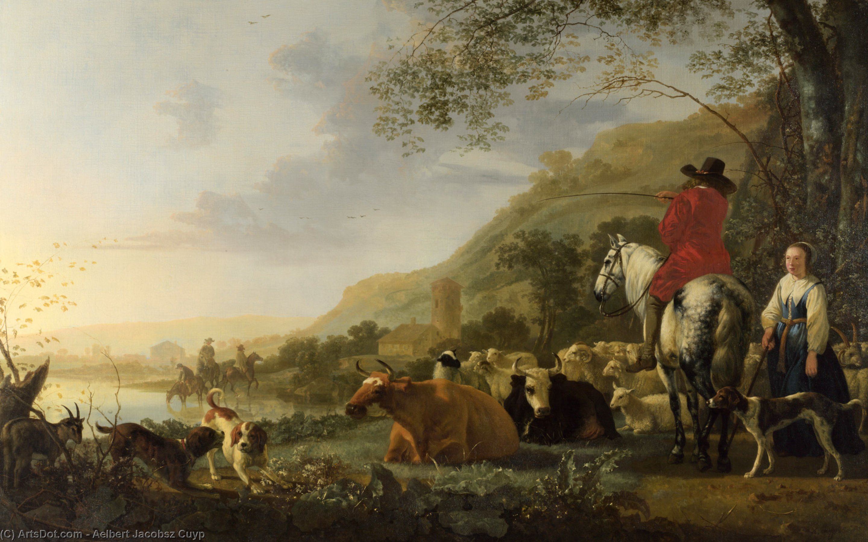 A Hilly Landscape With Figures — Аэлберт Якобсз Кёйп
