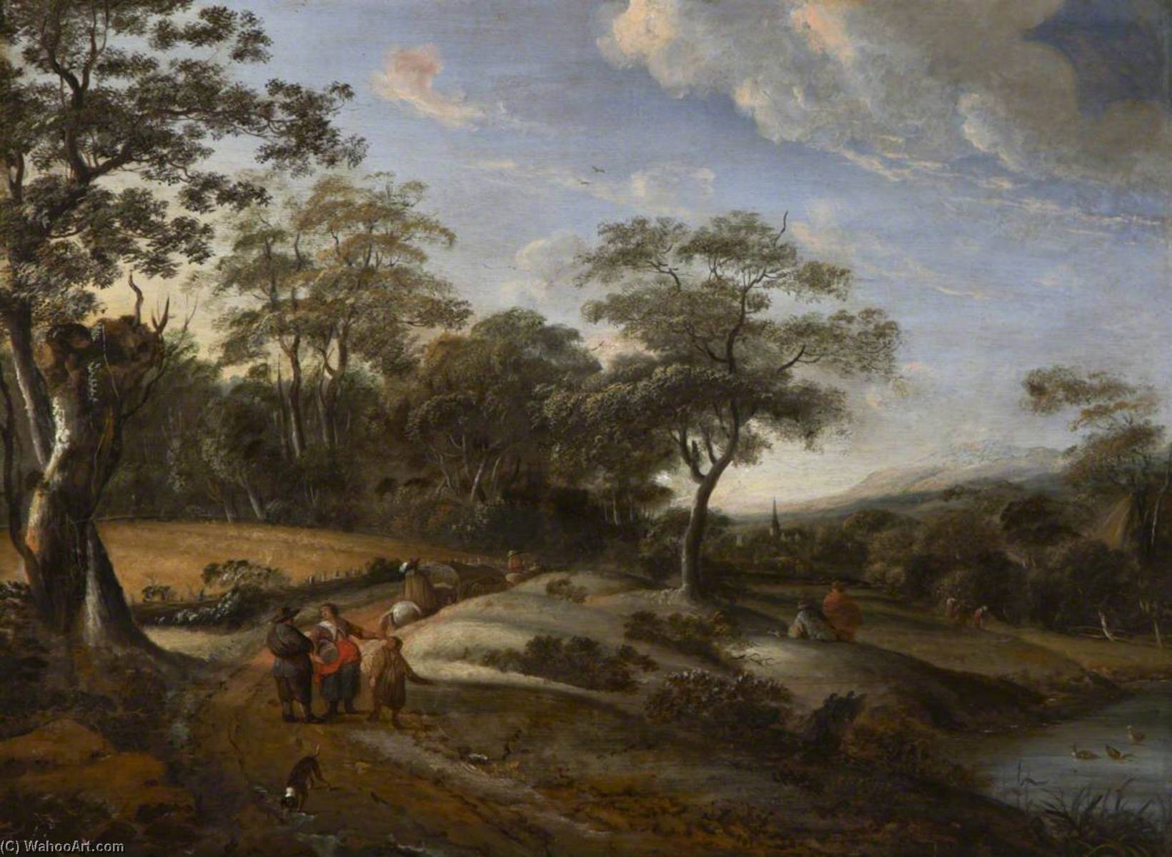 Landscape With Figures — Salomon Van Ruysdael