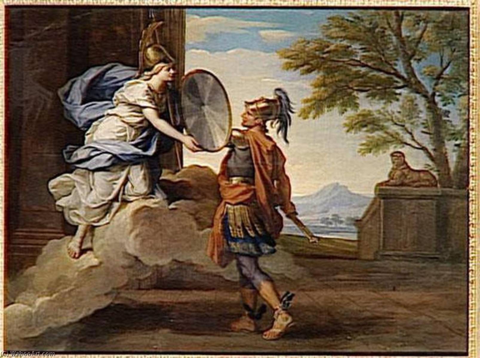 Minerve Donne Son Bouclier A Persee — René Antoine Houasse